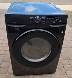 Samsung - 7.5 Cu. Ft. Stackable Electric Dryer with Sensor Dry - Black Stainless Steel