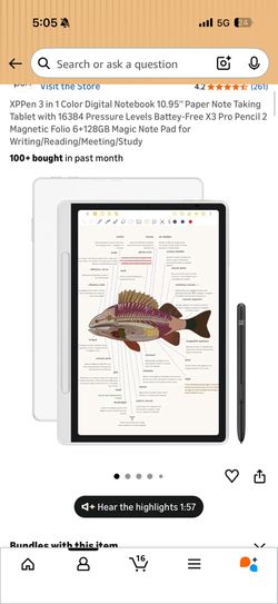 XPPen 3 in 1 Color Digital Notebook 10.95''