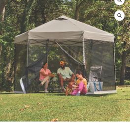 Hexagon Pop-Up Screen House with LED Lights