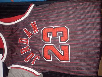 Jordan #23 Bulls Pinstripe Basketball Jersey