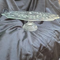 Vintage L E Smith Moon & Stars Pedestal Cake Stand