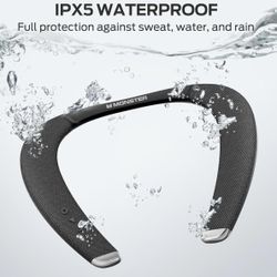 NEW!  Neckband Bluetooth Speaker, Wireless Wearable Speaker with 12H Playtime, True 3D Stereo Sound, IPX7 Waterproof
