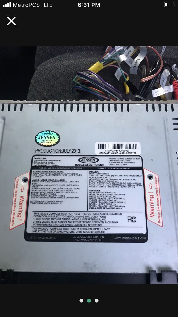 Alpine Jensen Car Estereo