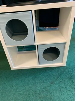 White 4-Cube Storage Shelf with Pet Bins