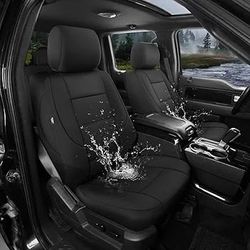 Waterproof Neoprene 2 Pack Front Car Seat Covers Custom Fit Ford F150 F250 F350 F450 Super Crew/Crew Cab Pickup Trucks, Leak-Proof Wetsuit Seat Covers