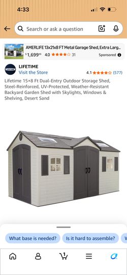 15x8 lifetime shed