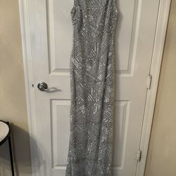 Silver Sequin Gown $30