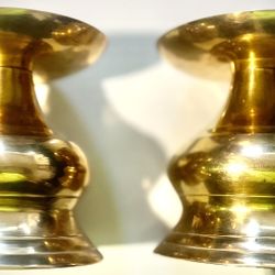 Pair Solid Brass Candle Holder Pillar With Spike
