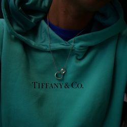 Tiffany & Co 1837 Two Interlocking Circles Rings Pendant Silver 925 Necklace Jewelry Womens 