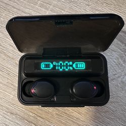 TWS Black Bluetooth 5.0 Wireless Earbuds Headphone Waterproof