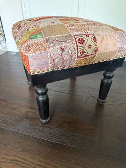 Patchwork Embroidered Ottoman Footstool