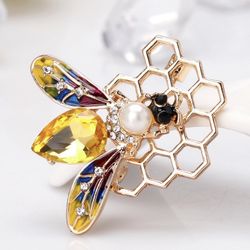 Hony Bee Rhinestone Brooch