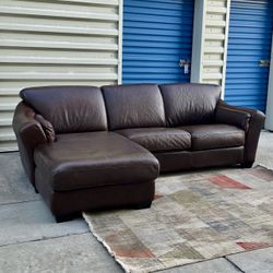 Italian Leather Chateau d’Ax Divali Sectional with Chaise