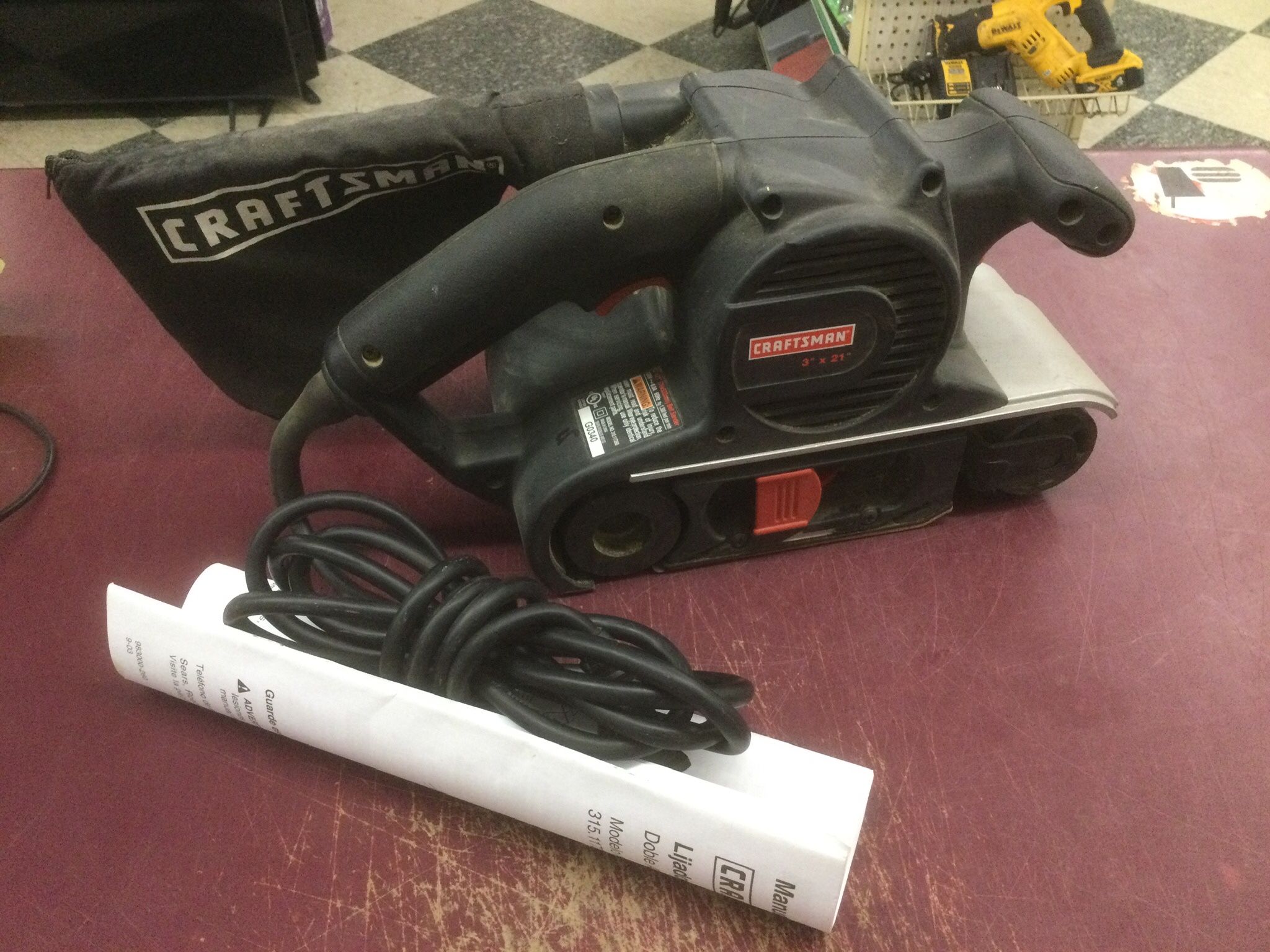 CRAFTSMAN BELT SANDER 3”x21”