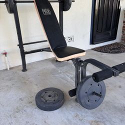 Weight Bench With Bar & Weights