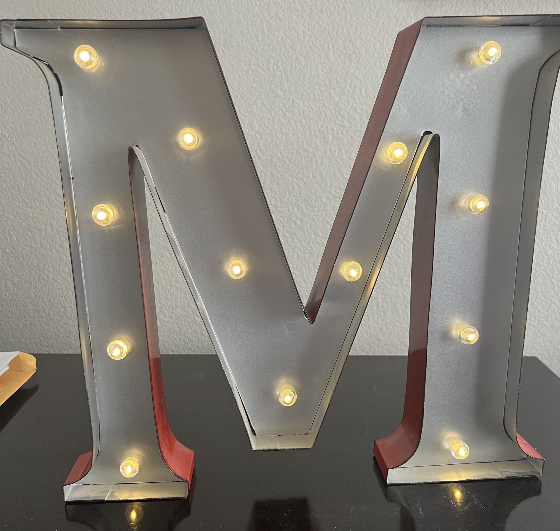 Metal Marquee Light Up Letter M