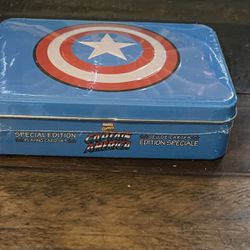 Captain America 2- Deck Playing Cards In Tin Case