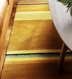 Multi Colored Gold Modern Tufted Wool Area Rug Size 5x8