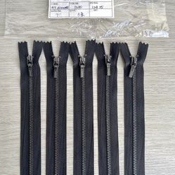 5 Zohar Metal Teeth Zippers Black  7”L