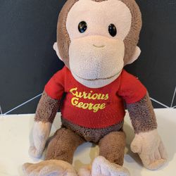 Curious George Monkey 14" Plush Gund/ Universal Studios Red Shirt