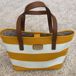 Cute & Stylish Yellow Striped Michael Kors Purse