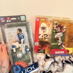 McFarlane SportsPicks NFL Action Figure Lot - Peyton Manning, Andrew Luck, Emmitt Smith