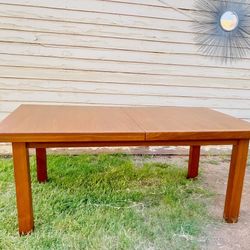 Danish Mid Century Modern Solid Teak Dining Table