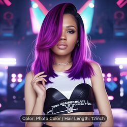 Pink And Purple Ombré Bob Hair Wig
