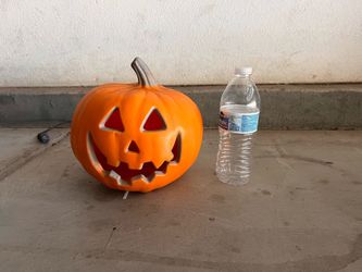 Plug in Light Up Plastic Halloween Pumpkin