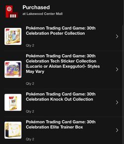 The Pokémon Trading Card Game (TCG): 30th Celebration collection