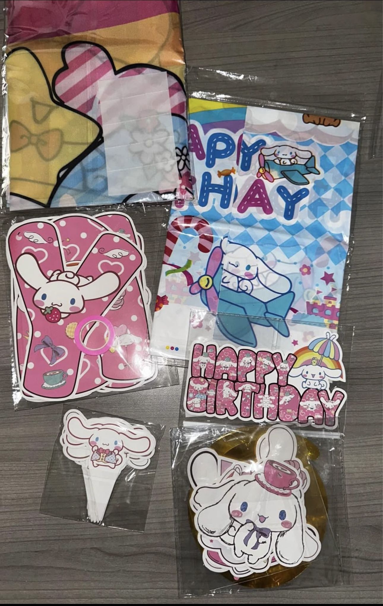 Cinnamoroll Hello Kitty Happy Birthday Decorations With Backdrop & More