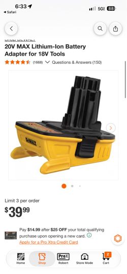 Brand new Dewalt 18v-20v adapter $30