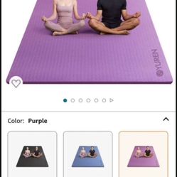 Large Yoga Mat Thick 1/2 Inch Exercise Mat 6'x4' Double Wide Workout Mat for Home Gym Floor Pilates Stretch (Purple)