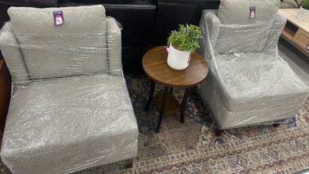 Set Of Two Chairs With Small Table 