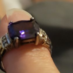 Real Amythtst Size 6 Sterling Ring