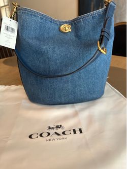 COACH Willow Soft Denim Bucket Bag/Handbag/Purse