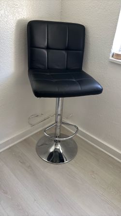 Modern Black Leather Bar Stools - $70 Each or BOTH for $100! 🔥 DEAL
