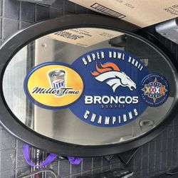 Denver Broncos Super Bowl Champions Beer Mirror Miller Time