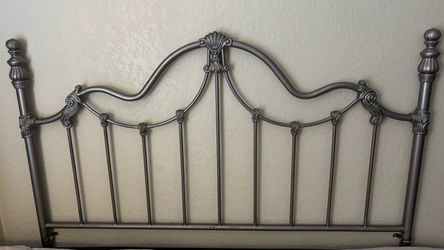 Silver headboard(queen size) & vintage dresser mirror