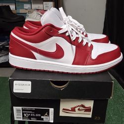 Air Jordan I Low Red/white Sz 10.5
