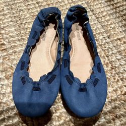 Tucker + Tate kids suede blue ballet flats size 12.5