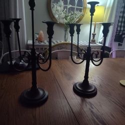Aluminum Metal Black Candelabras Candle Holders