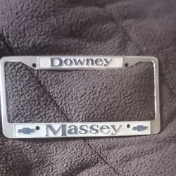 Downey Massey License Plate Frame Vintage 