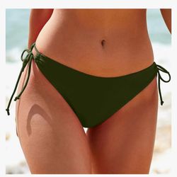 Bikini Bottoms for Women Moderate Coverage String Bathing Suit Bottom Cheeky Summer Low Waist Swim Bottom