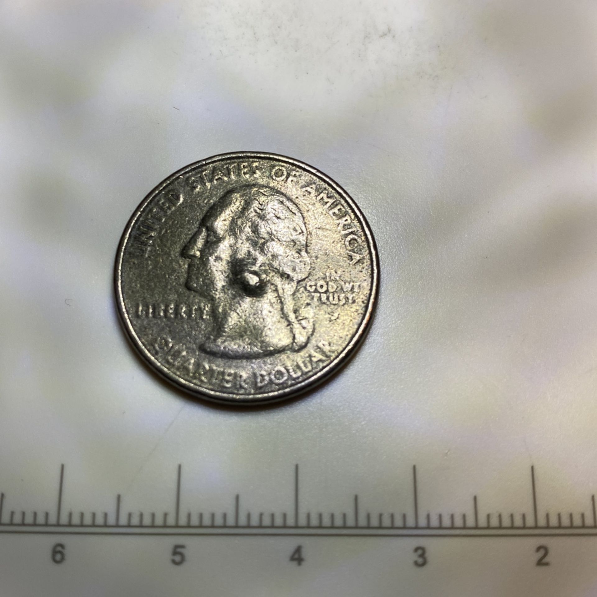 2000-P Washington Quarter/SC Reverse, Error Strike Thru/Die Cap