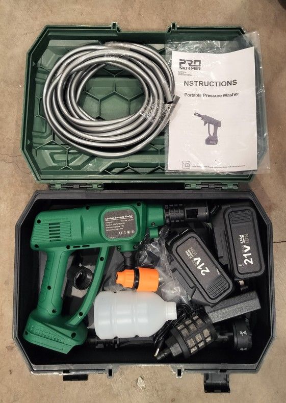 Portable pressure washer with two lithium ion batteries/ new open box/see discription👍👍