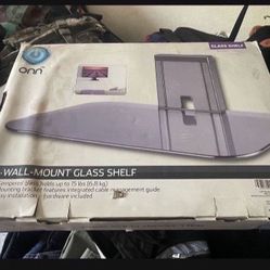 Wall mount glass shelf