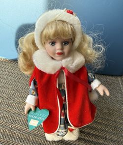 The Brass Key Collection Porcelain Doll, Blonde Curly Hair
