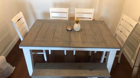 Refinished dining set - 6 Pieces