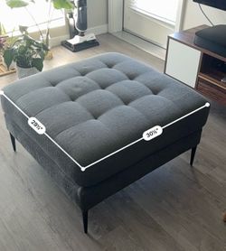 Gray Tufted Ottoman / Footrest – $50 (Milpitas / 95035)
